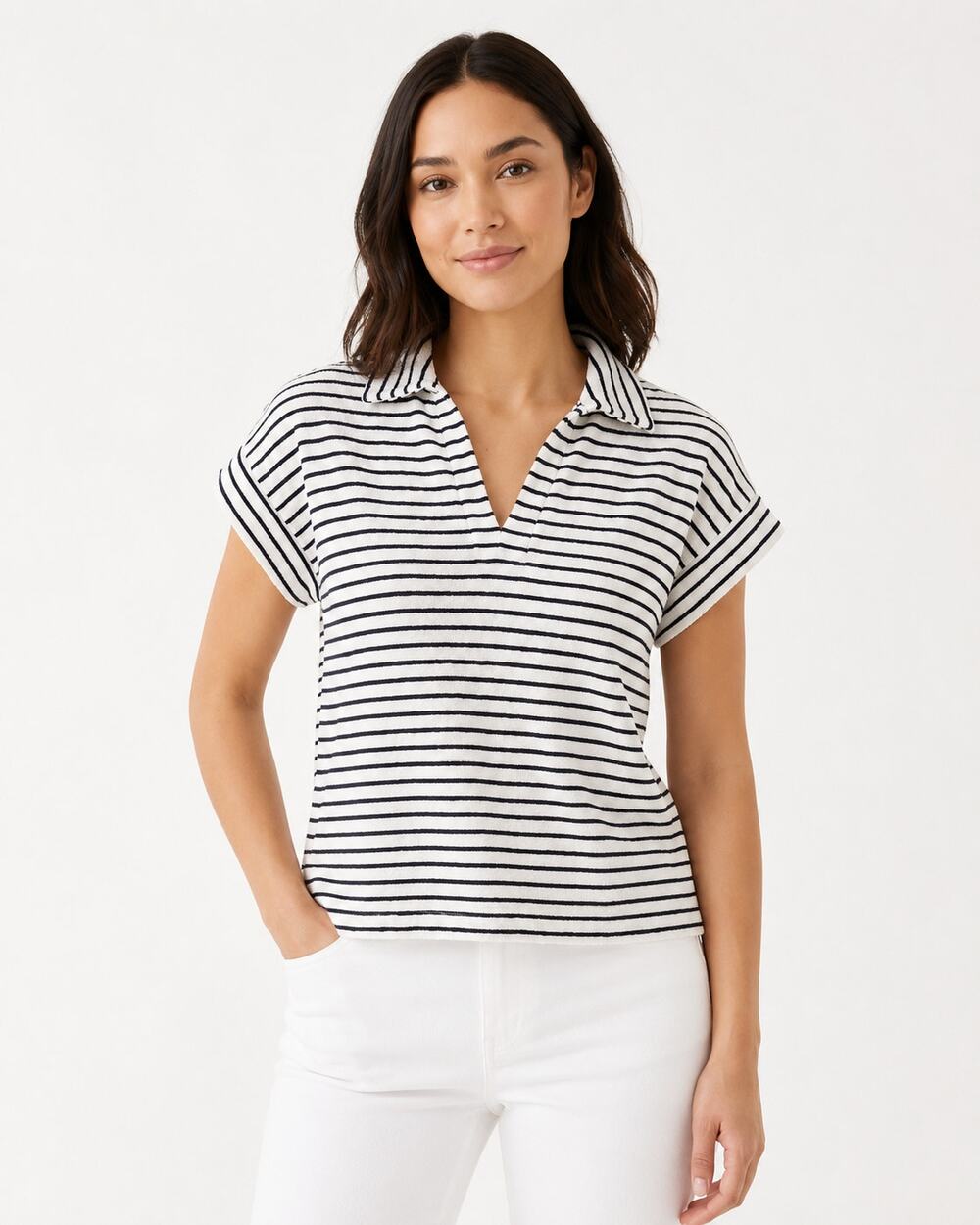 NWT Tommy Bahama Suncoast Loop Terry Stripe Polo Women’s XL